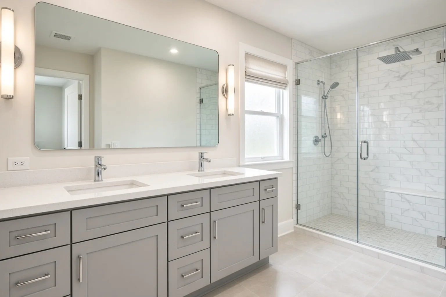 The same bathroom after a single-frame colour and exposure pass