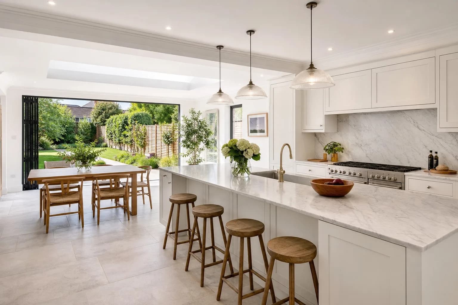 Finished property interior after bracketed exposures have been merged into one balanced HDR photograph